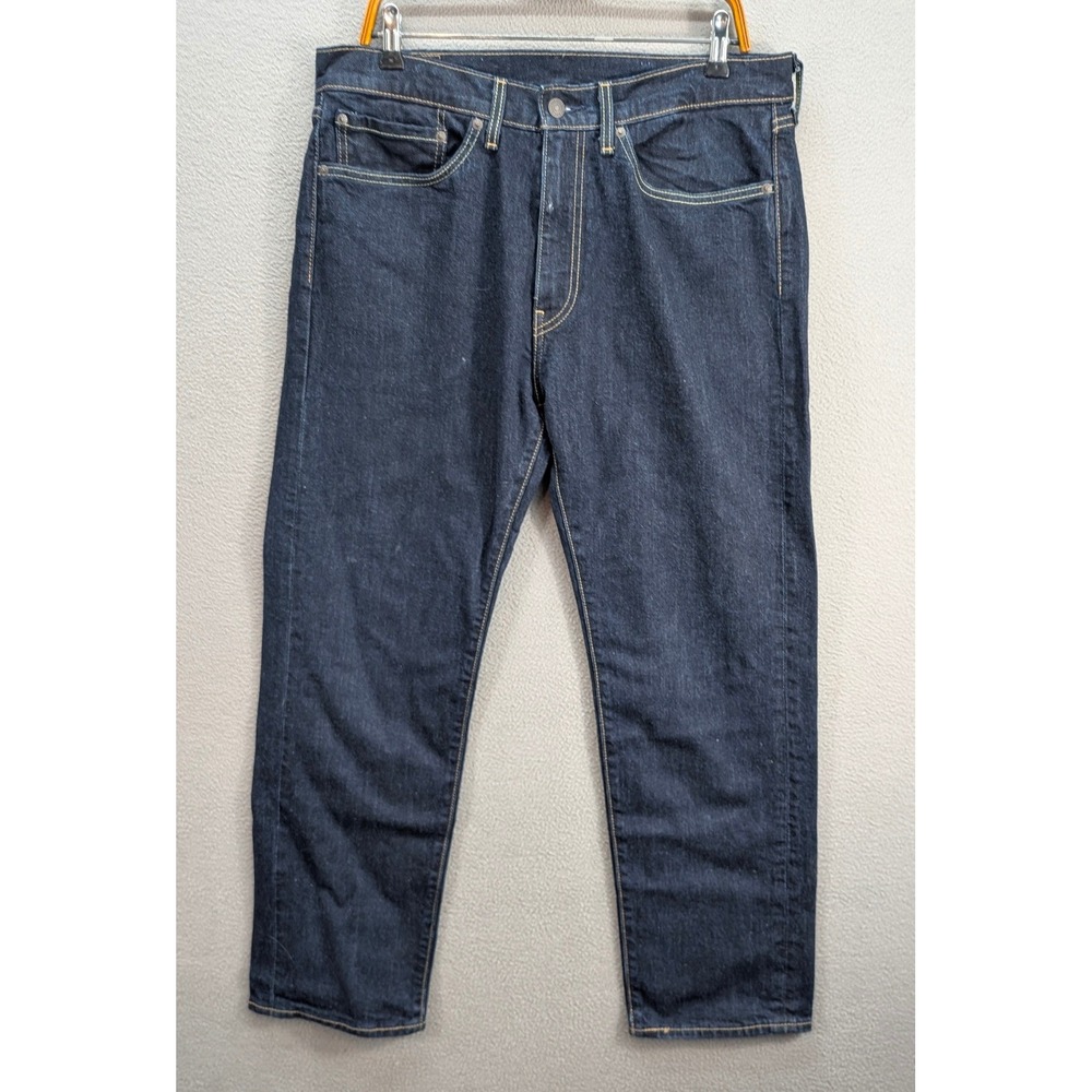 Levi's 505 Regular Fit Jeans Me's 34x30 Dark Wash Blue Cotton Stretch Straight